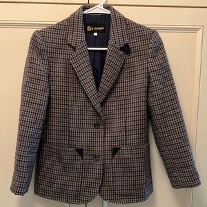 Dark Academia Houndstooth Grey Blazer